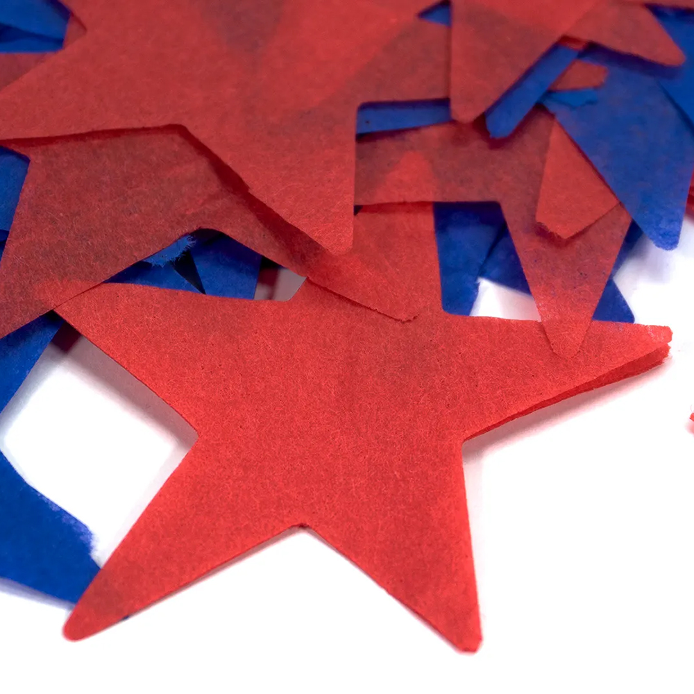 Custom Pro Fetti, Streamers, & Confetti Machines 15 red blue confetti stars
